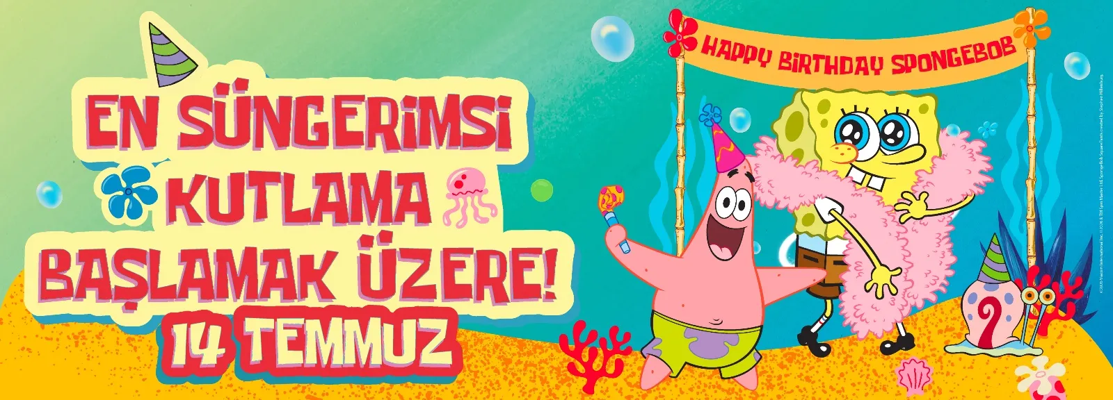 En süngerimsi kutlama başlamak üzere! 14 Temmuz — Happy Birthday SpongeBob!